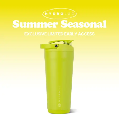 HydroJug 24 oz New Stainless Steel Shaker – Insulated, Leakproof with Silent Mixing Grate – No Clumps, No Noise – Premium Shaker