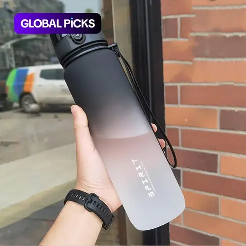 Gradient Water Bottle, Leakproof Water Bottles with Lids, 1 Count Portable Large Capacity Sports Drinking Cup, Drinkware for Outdoor Sports Hiking Camping, 500ml/650ml/1000ml