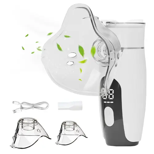 KOMOX Smart Digital Display Portable Nebulizer for Adults and Kids, Portable Nebulizer for Travel and Home Use, Rechargeable Nebulizer with a Remaining Power Display and 3 Optional Gears