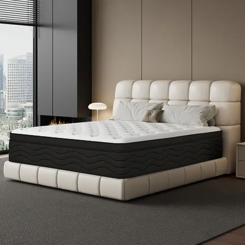 LODEIJA【SohoChic】8/10/12/14 Inch Twin,Full,Queen,King Mattress Gel Memory Foam & Innerspring for Motion Isolation Edge Support Breathable Design Medium Firm Comfort,Back To School