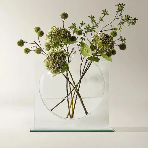 Z Gallerie Smooth Glass Ellipse Vase - Clear Floral Home Accessories, House Decor, Living Room Decorations, Functional Dining Table Centerpiece,summerwins