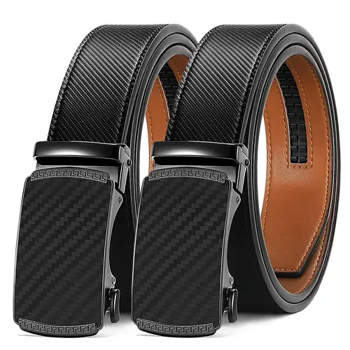 【Fathersdaygift】 Mens Belt Leather Ratchet casual automatic buckle belt Modern Men's Buckle Belt For Men Designer Belt Dress and with Adjustable Buckle for Men's Wear Gift Textured/TikTokShopBacktoSchool/business belt/premium belt for men/Outdoorfun