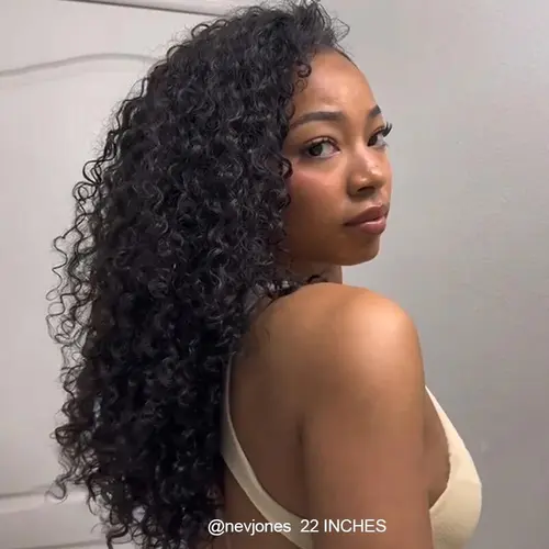 [WEAR GO HALF WIG] ISEE HAIR Wear Go Half Wig Water Wave Hair Invisible Hairline Glueless Human Hair Wigs Seamless Flip Over Wig Beginner Friendly  #SoHoChic #TikTokShopBackToSchool