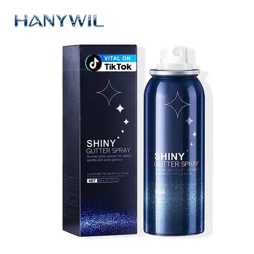 HANYWIL New Upgrade Cosmetic Body Glitter Spray - 2.11 Fl Oz Bottle, Fine Glitter, Long-Lasting, Fast-Drying Body Glaze, Bedazzled Makeup, Christmas-Ready for Adults, Weddings, Hair/Clothes, All Skin Types