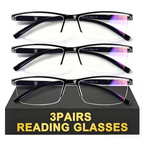 DEAAOK 3 Pack Reading Glasses for Men Blue Light Blocking Readers Mens Comfortable Glasses Readers with SpringHinge Computer Eyeglass Men's accessories