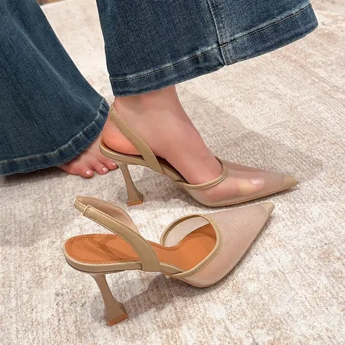 Women's Fashionable Solid Color Stiletto Heels, Exquisite Heels, Elegant Pointed Toe Dress Heels for Party, Daily Clothing Decor, Barefoot Shoes for Women & Girls, Footwear