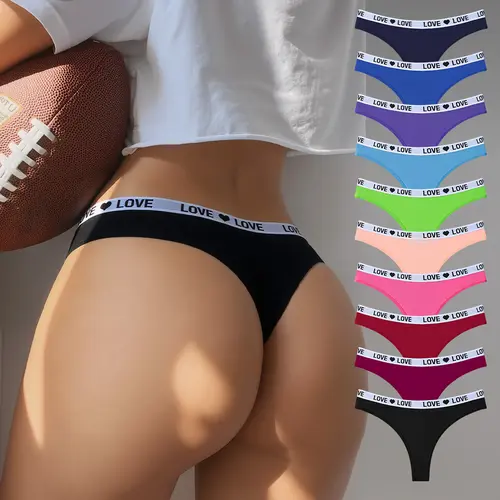 Hotcom Women’s Seamless Cotton Thongs - Activewear Sportswear Underwear for Women, Soft Breathable Comfortable No-Show Panties, Everyday Multi-Pack (5/7/10-Pack)