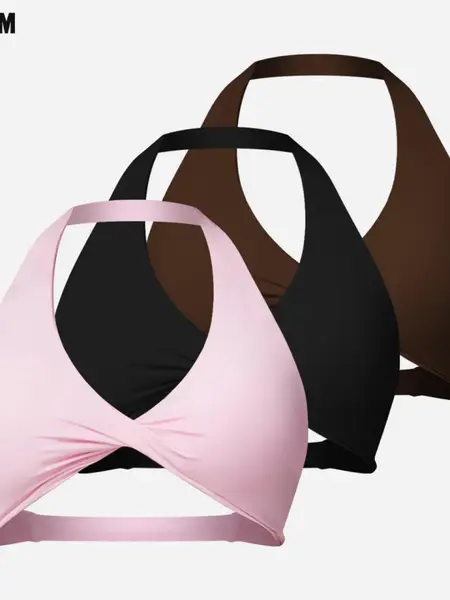 MFVIM Women's sports underwear, sexy hanging neck twist design sports underwear built-in bra pads, comfortable and skin-friendly, four seasons can wear, running gym workout sports underwear,summerwins