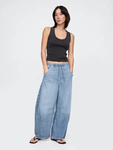 Gap Women's Mid Rise UltraSoft Easy Horseshoe Jeans
