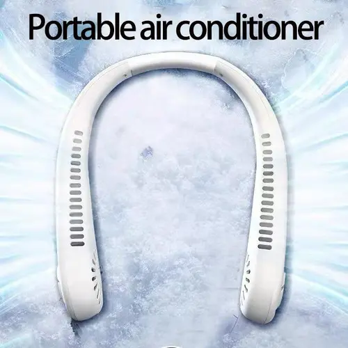 Hands-free neck fan for sports, Rechargeable bladeless cooling technologywith up to 8 hours of run time -Wearableheadphone design provides cooling for face,neck and shoulders as you move,travel and outdoorfun