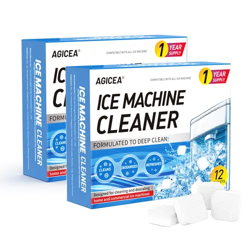 24-Pack Effervescent Ice Machine Descaling Tablets - Citric Acid Formula, Safe Ingredients, Safety, Odor Removal, Environmentally Friendly, Suitable for Household Use, Ice Storage Tank, Restaurants