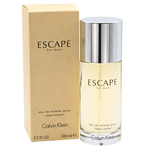 Calvin Klein Escape Eau de Toilette for Men, 3.4 fl oz Spray, Aromatic Green Cologne with Sandalwood, Amber, Sage & Fir Notes, Woody Scents, Vetiver Drydown, Patchouli Finish, Spray on Skin, Casual-Elegant Wear