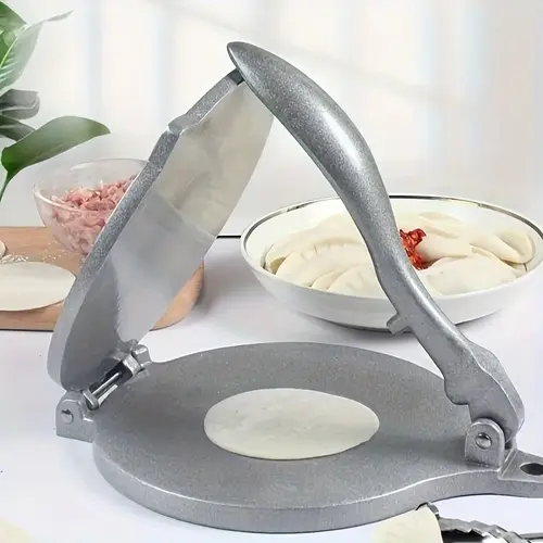 Aluminum Tortilla Press Maker Machine - Compact Space Saver, Durable Silver Kitchen Utensil, Even Pressure Distribution, Reusable, Multi Functional, Easy to Clean, Flour & Corn Ready, Great for Home or Restaurant, Kitchen Appliances, With Handle,sohochic