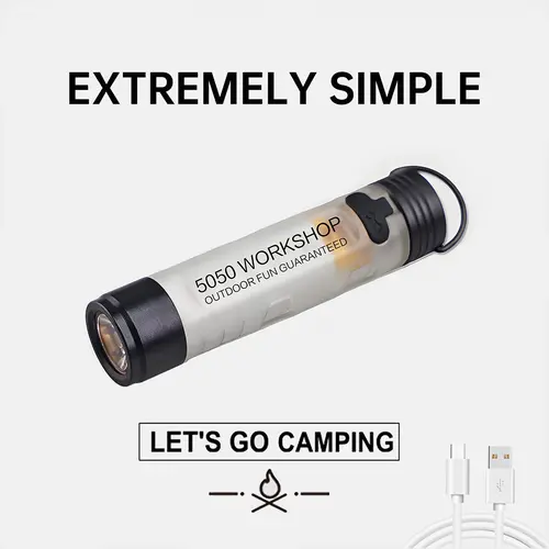Pocket Rechargeable Flashlight EDC Flashlight, 300 Lumens, USB Type-C Interface, Keychain Light, Portable Small Mini LED Flashlight with Pocket Clip for Camping, Hiking and Emergencies Lighting Outdoor