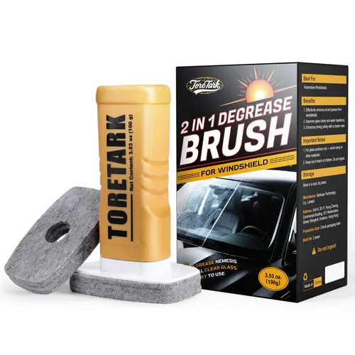 TORETARK Automotive Handheld Oil Film Cream - Car Care Cleaner, Windshield Cleaner, Decontaminate Without Traces, Soft Felt Applicator, Compact Easy to Carry