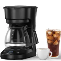 XBEAUTY 5-Cup Drip Coffee Machine - 24H Programmable Timer, 25oz Water Reservoir, Delay Brew, 2-Hour Keep-Warm Plate, Auto Shut-Off, Reusable Filter, Overheat Protection, Fast Brew in About 1 Min - Ideal for Home/Office (Black), Fast Brew In About A Minut