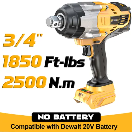1850Ft-lbs(2500N.m)-3/4"Impact Wrench Compatible with Dewalt 20V Battery(NO Battery!!!), Brushless Impact Gun 4-Speed with Auto-Stop Reverse for Car Cordless summervibes Power Tool Heavy Duty Industrial toolupgrade