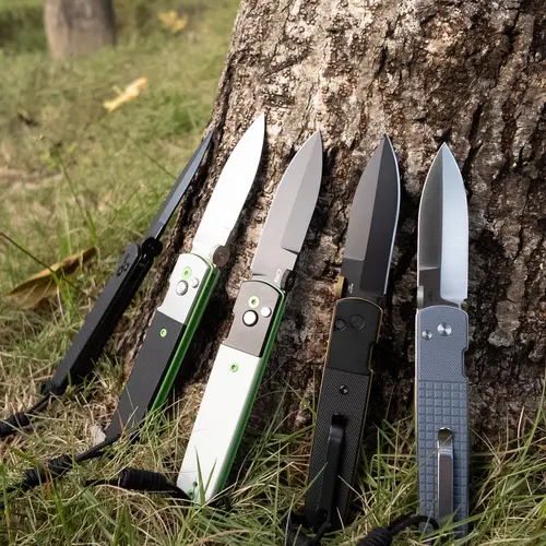 CJRB Locust Compact Tactical EDC Pocket Knife for Adults - 3.15in High Carbon AR-RPM9 Black PVD Flat Grind Folded Blade, Black G10 Handle, Button Lock with Safety Switch, Collectible EDC Gear, Hiking Tool, Dad Gift, Tactical Knives, Survival Tool,toolupgr