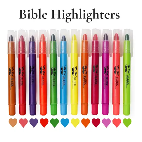Mr. Pen Chisel Tip Gel Highlighters, 12-Piece Assortment Set, No Bleed Dry Ink Writing Tools, Value-Driven Excellence Creative Stationery for Bible Journaling, Christian Gifts, Classroom Supplies, Back to School Haul Office Accessories