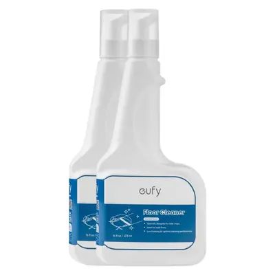 eufy Plastic Household Cleaning Agent (2 Bottles, 473 ml Ready-to-Use Liquid Saves Prep Time), Floor Cleaner Accessory Compatible with E28-C28, Directly Pour Into Base