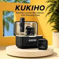 KUKIHO Wireless Cordless Lavalier Microphone - Chargeable with Charging Case, 164ft Range, 72H Batteries, Smart Noise Cancel, USB Type C, USB Streaming Mic for iPhone, Android, Vlogging Audio Equipment
