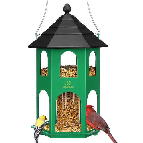 [SummerVibes]Kingsyard Spring Migration 2026 Metal Bird Feeder for Backyard Nature Watching 4lb Large Capacity with Circular Perch Durable Weather-Resistant Design,sohochic
