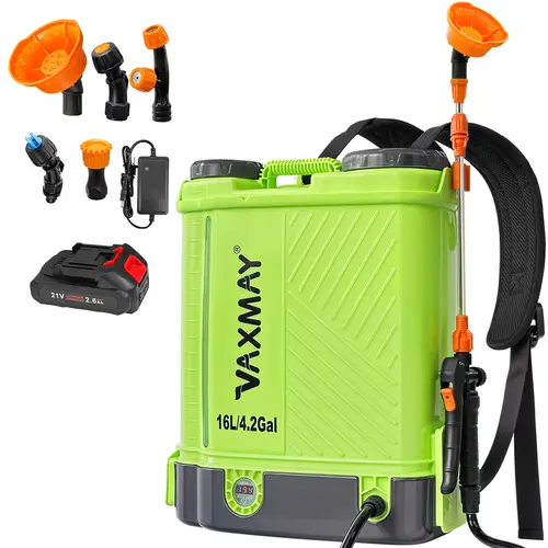 【DealsForYouDays】VAXMAY Hands-Free Backpack Sprayer, 4 Gal Battery-Powered Electric Garden Sprayer with 100 PSI Spray Force, Makita 18V Compatibility, 5 Nozzles, Telescopic Wand, 2.6 Ah Cell & Charger, Batteries Included, 4 Gallon Size,toolupgrade