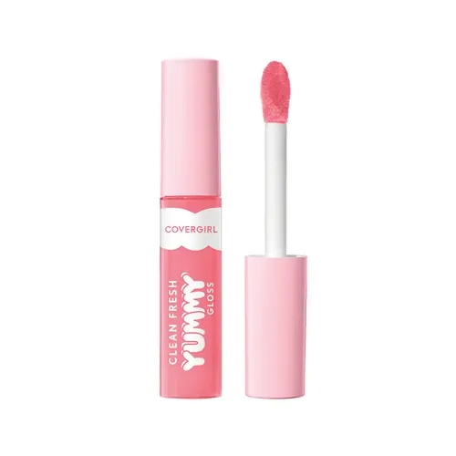 COVERGIRL Clean Fresh Yummy Lip Gloss - Cosmetic with Hyaluronic Acid, Acai, Non-Sticky, Berry & Coconut Scented, Moisturizing, Lip Plumper, Lightweight, Hydration Boost for Everyday Glam