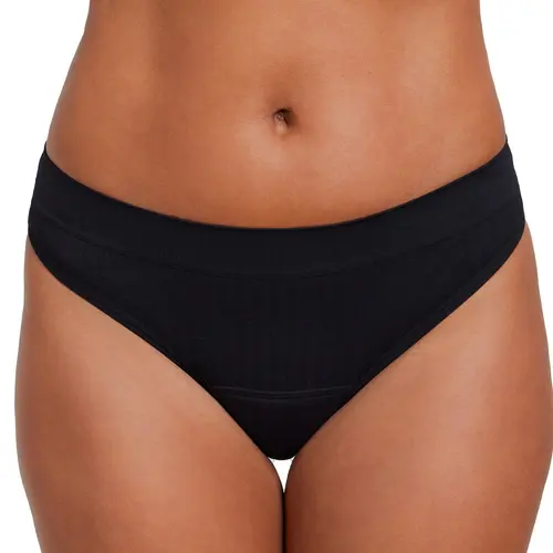 Women's SportyStretch™ Spandex Thong Panties, 2 Pack, Everyday Use, Sporty Chic Design for Light Flows