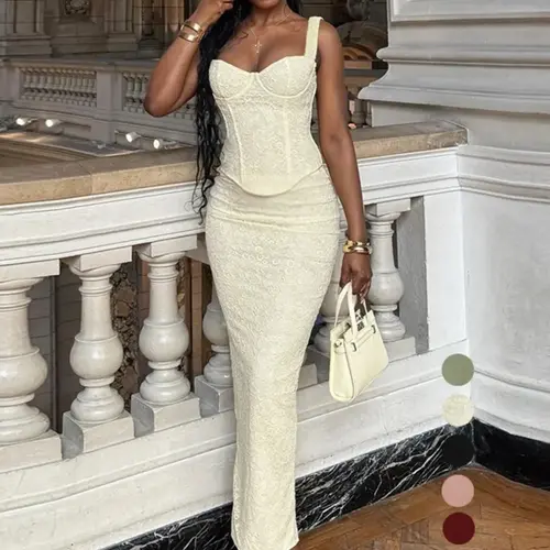 Two-Piece Set Women's Solid Color Top & Skirt, Elegant Fashion Casual Top & Skirt for Daily Outdoor Wear, Women's Clothing for Summer