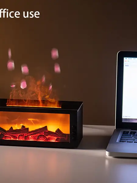 Pniaw Mini USB Cool Mist Maker - LED Colorful Flame, Remote Control, Aroma Diffuser Humidifiers, Home Use Filterless Herbal Essential Oil Diffuser, Humidifier For Home,sohochic