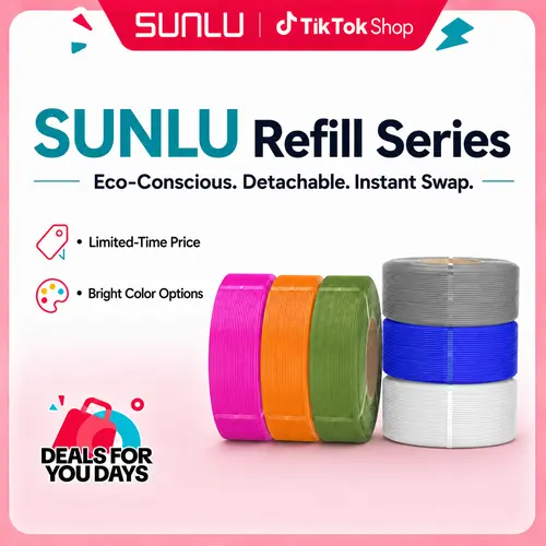 SUNLU Refill Filament PLA,  PLA+, PLA+2.0，PETG Filament, Compatible with 2025 SUNLU 3rd-Generation Reusable Spool and Bambu Reusable Spool, 1KG 1.75mm Filament Sustainability Flexibility-8561 tiktokshopbacktoschool,back to school,back to school haul,sohoc