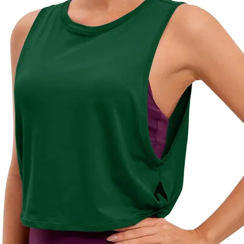 Women's Solid Color Sports Tank Top, Breathable Quick Drying Sleeveless Sports Top, Ladies Sportswear for Yoga Gym Workout, Yoga Sports Clothing, Activewear for Fitness, Activewear Sporty Vest