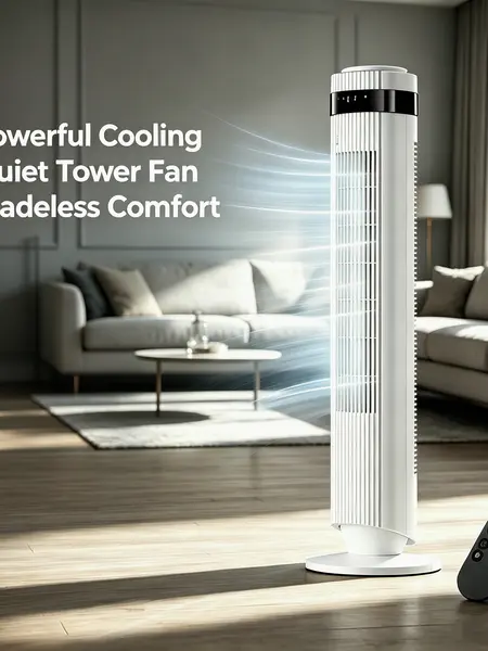 Tower Fan for Bedroom, 28dB Silent Standing Fan with 12H Timer, Smart Auto Mode, 64° Oscillating Bladeless Cooling Fan for Home Office,