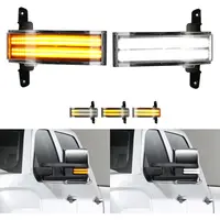 ROCCS Sequential Turn Signal Lights Switchback Full LED Side Tow Mirror Marker Light,White Side Mirror Marker Turn Signals Light for 2014-2026 Chevy Silverado GMC Sierra 1500 2500HD 3500HD Pickup Truck Towing Mirror OEM ONLY,Plug and Play,