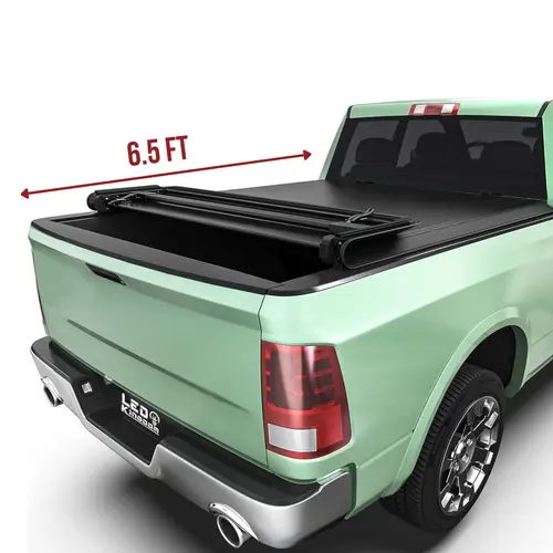 【toolupgrade】[Fits Ram 1500(Classic & New) 2002-2026 & Ram 2500 3500 2003-2026] 6.4 Ft Bed, Soft Quad-Fold Truck Bed Tonneau Cover