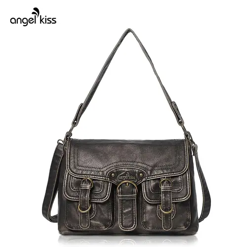 Angel Kiss Vegan Leather Women's Handbag Shoulder Purse - Trendy Crossbody Bag with Adjustable Strap, Detachable Strap, Classic Flap Shoulder Tote, Elegant Bag, Purses, Angel Kiss Bag summerwins,back to school,back to school haul