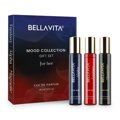 Bellavita Luxury Mood Collection Perfume Gift Set for Women | 3 Mini Women Perfumes | Long Lasting Women’s Fragrances | Mini Perfume Gift Sets for Women | Women’s Day