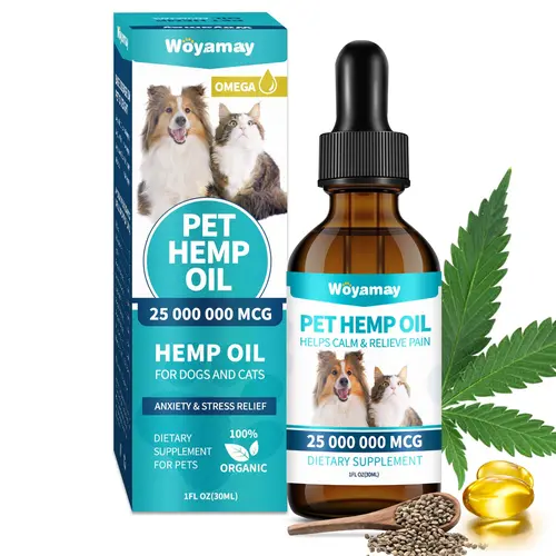 Woyamay Hemp Oil for Dogs and Cats - Hemp Oil Drops Rich in Omega 3, 6, 9 and Organic Extract Helps Pets with Аnxiеty, Pаin, Strеss, Slееp, Аrthritis, Sеizures Rеlief, Pets Calming Treat is Human #tiktokshopbacktoschool