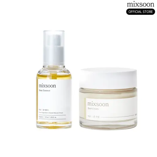 [Best Seller] Bean Glass Skin Duo | 2-Step Daily Routine for Soft, Plump | Bean Essence 50ml + Bean Cream 50ml with Fermented Soybean & Botanical Extracts | Hydration & Texture Care Duo | Korean Skincare