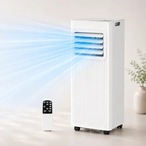 ZAFRO 10000 BTU Quiet Portable AC Unit - 4-in-1 Room AC Unit with Dehumidifier, Cooling Sleep Mode, Cool/Fan Modes, Remote, LED Display, 24H Timer, Window Kit for Bedrooms, Kitchens