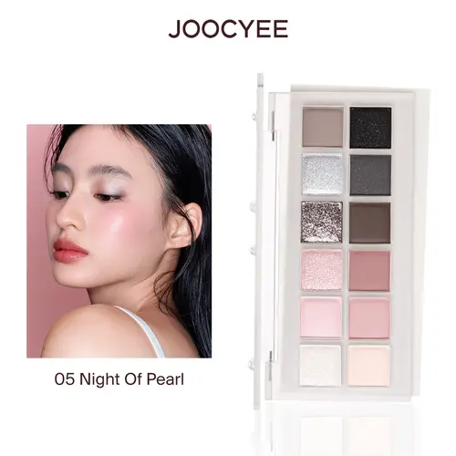 JOOCYEE 12-Shade Silky Gel Multi-Use Cosmetic Palette, Long-Lasting & Blendable Shimmer Pigment for Smokey Eyes, Beginner-Friendly, Shimmer Pigment Palette, Makeup Routine, Alt Makeup, Eyeshadow Palette,Sohochic