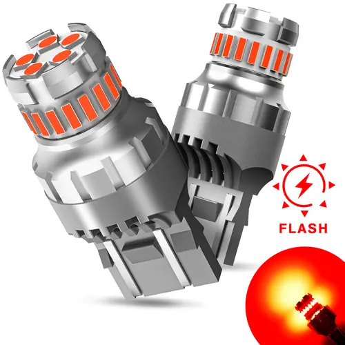 AUXITO 7440/7443 3156/3157 1157 1156 LED Bulbs for Reverse Lights Brake Tail Light Bulbs, CANBUS Ready, 2800LM 300% Brighter White/Red/Yellow/Flashing Strobe Red included, for Backup Tail Brake DRL Turn Signal Parking Lights,Pack of 2