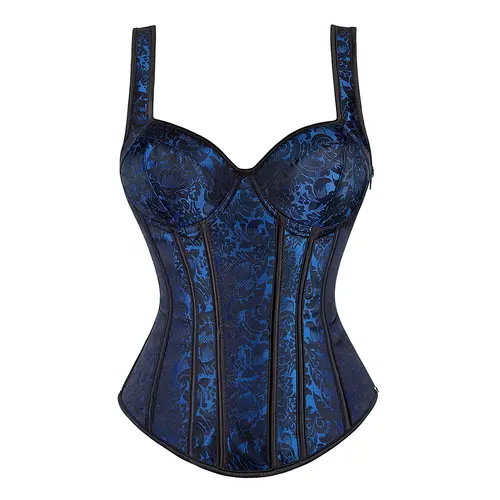 Women's Gothic Jacquard Floral Overbust Corset Top - Sweetheart Neck Tank Camisole with Shoulder Straps, Based on Waist Circumference, Bedroom Lingerie, Casual Clubwear, Gothic Halloween Costume, Wedding Cosplay Outfit 1569-D2, Women's Clothes, Skirts
