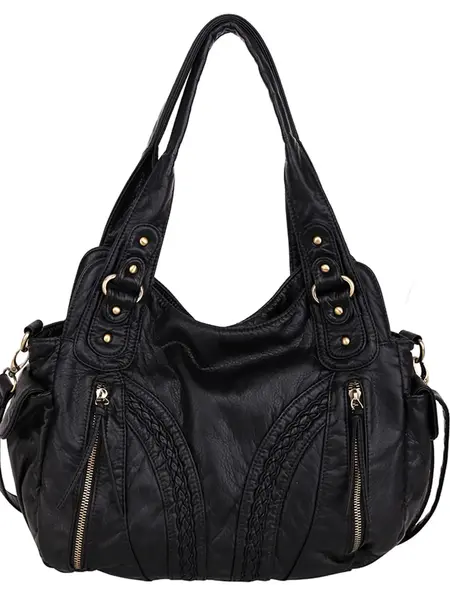 Montana West Washed Leather Hobo Bags for Women Roomy Handbags with Crossbody Strap