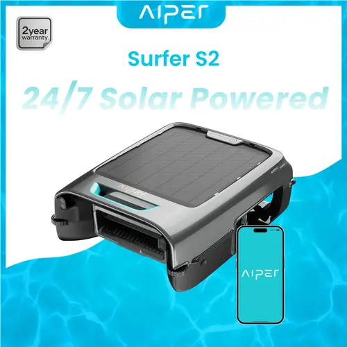 ( LIMITED OFFER) AIPER Surfer S2 Robotic Solar Pool Skimmer with APP Support, 24/7 Cleaning, Dual Charging Modes, Smart Obstacle Avoidance, Ideal for Most Swimming Pool Types #dealsforyoudays, Cordless Pool Cleaner, Rechargeable Pool Cleaner,sohochic