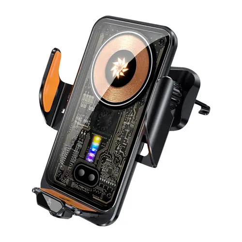 15W Wireless Car Charger with Auto-Clamping Phone Holder - Qi Enabled Car Mount for iPhone 17/16/15/14/13, Samsung S24/S23 (Dashboard/Windshield/Vent Mount)
