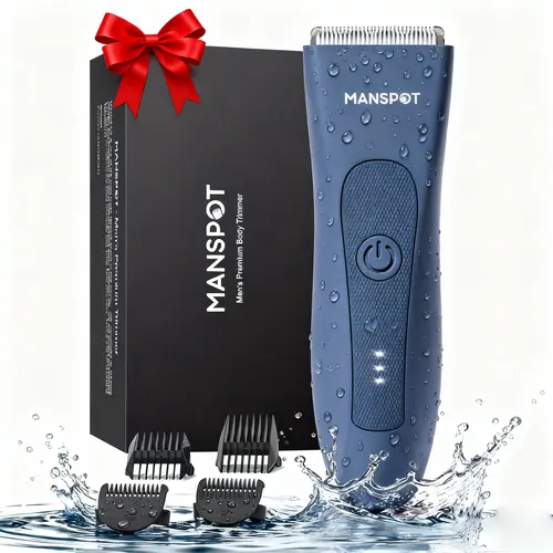 Men's Electric Body Hair Trimmer, Waterproof Wet & Dry Ceramic Cordless Charging Groomer with Comfort Design, Rechargeable Clippers for Chest-Back, Selfcare Box, Unique Gifts for Man, Gym Personal Gadget