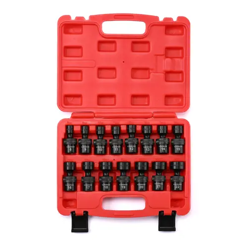 CASOMAN 15-Piece 3/8" Drive Metric 6-Point Universal Impact Socket Wrench Tool Set, Impact-Grade Chromium-Molybdenum Steel (8mm-22mm), 360° Tight-Space Fit Full Rotation Head, Laser-Marked Sizes Built for Mechanic Jobs in Tight Spaces #toolupgrade