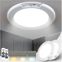SohoChic 2-Pack Rechargeable Motion Sensor Closet Lights - Battery Operated, Ultra-Thin, 400 lm Bright, Magnetic Snap-On Wireless Lights with Remote, 10%-100% Dimming, Auto Night Mode, for Closets, Stairs, shower, Camping Essentials